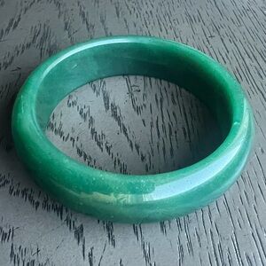 Green jade hard bangle 18mm SIZE 62+mm